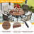 Teressa Round Metal Outdoor Dining Table With Umbrella Hole , 53'' in. W 53'' in. D-779888629-769156496