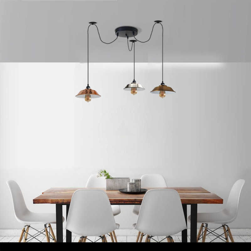 Drasner 3 - Light Silver/Yellow Cluster Pendant, No