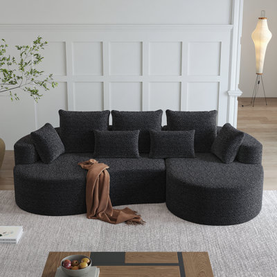 Canapé modulaire surdimensionné moderne et rembourré, siège en nuage courbé extra large et large à 4 places de 105 pouces avec 7 coussins, canapé-lit combiné gratuit pour le salon, la chambre à coucher