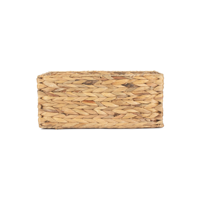 Water Hyacinth Wicker Storage Basket, 15cm H x 35cm W x 25cm D