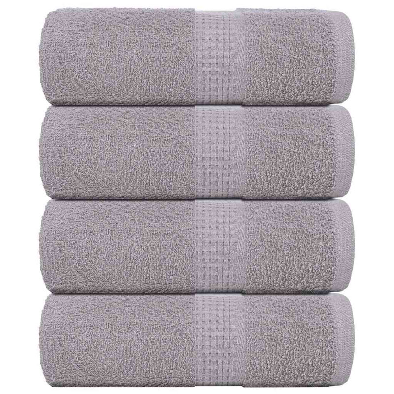 Sawiki 100% Cotton Bath Towels, Grey, Fingertip Towel - 2 Pack