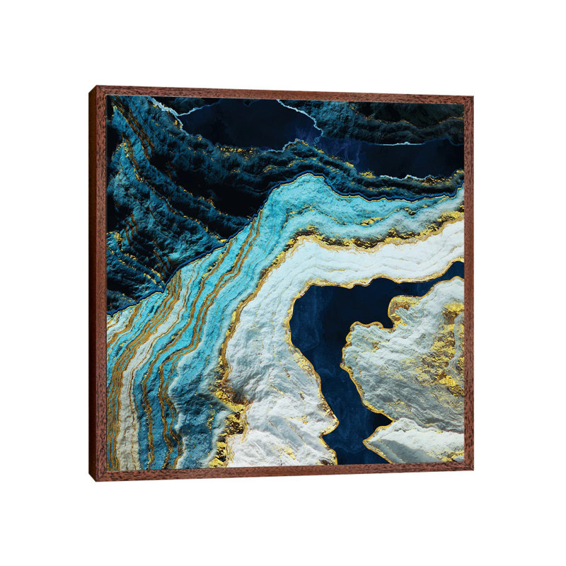 Aerial Ocean Abstract - Print on Canvas, Classic Brown Wood Framed, 93.98 cm H x 93.98 cm W