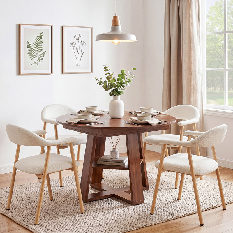 Ensemble de table de salle à manger Colne, Ensemble de cinq pièces : table, quatre chaises, Brun, Grey