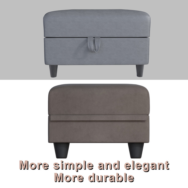 Repose-pieds de rangement en tissu Tomario, Chameau
