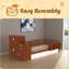 Lit plateforme simple en bois avec bibliothèque et garde-robe mobile-1319111838