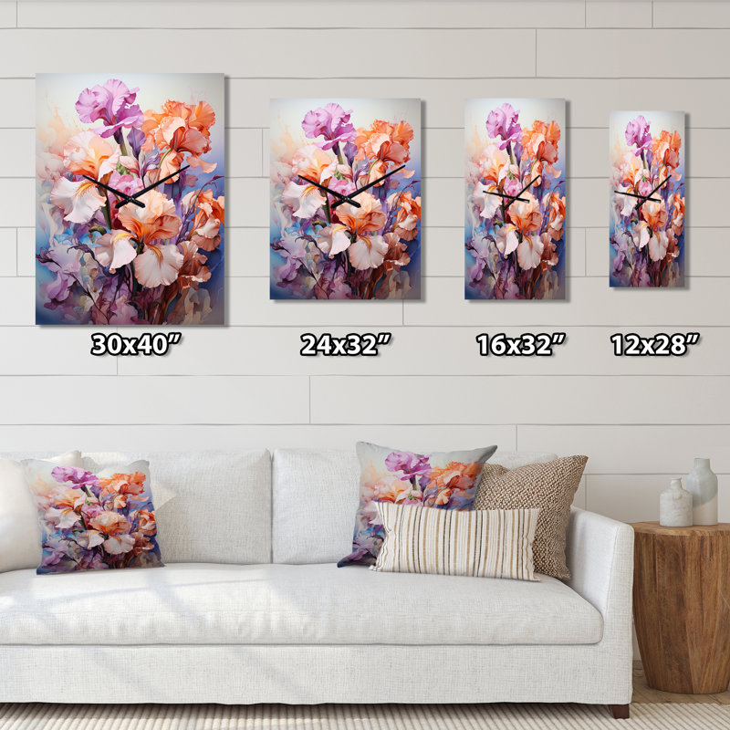 Horloge murale moderne Luetta - Irises, Grand