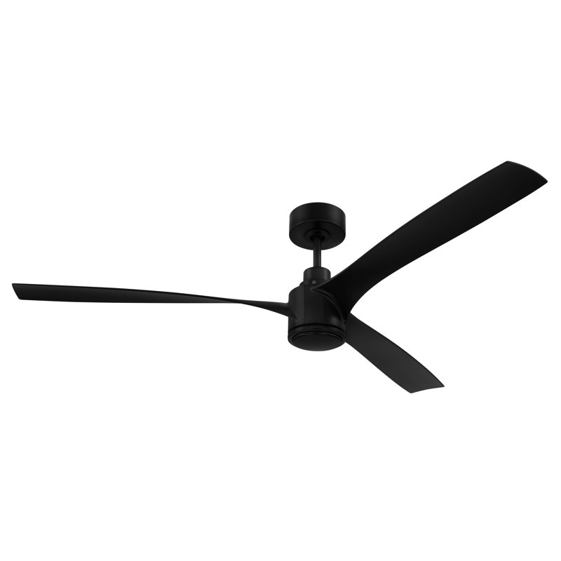 Ventilateur de plafond intérieur / extérieur Phoebe, Noir mat, Noir mat