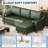 88.9" L-Shape Leather Sectional with Chaise, Green-1113915838