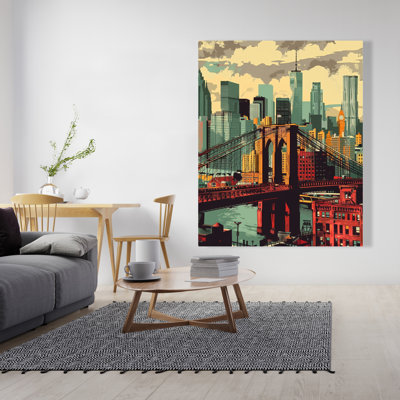 The Bridge - Gray Canvas Wall Art for Home Decor