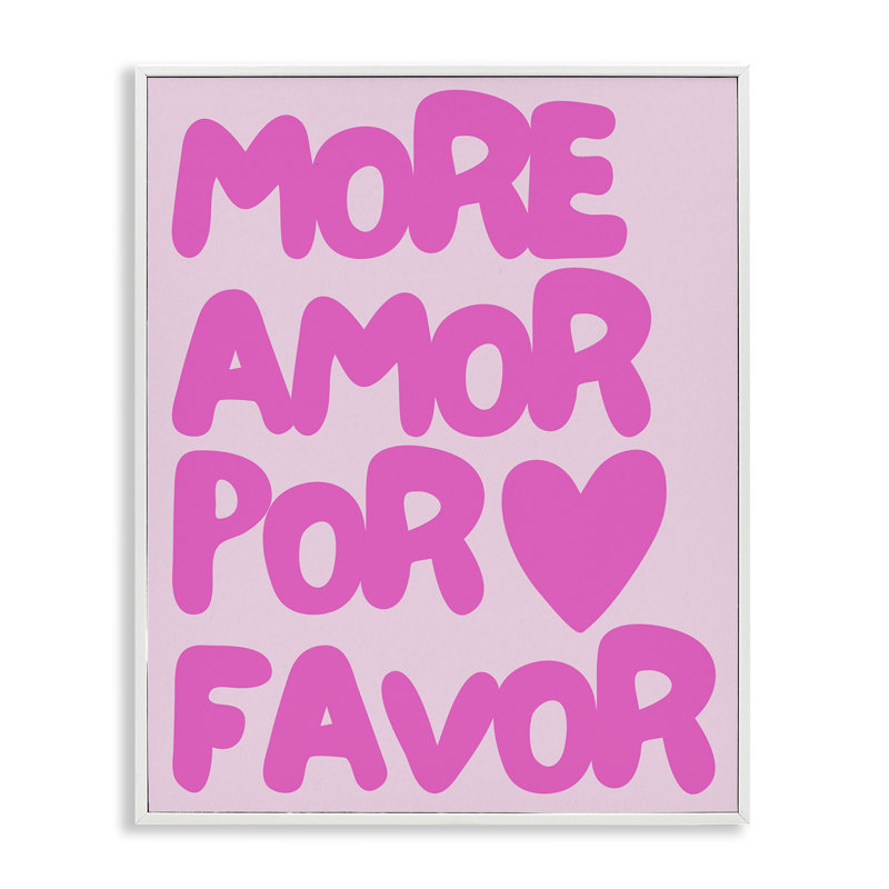  Pink Pastel More Amor Framed Giclee Art by House of Lulu, H 14 po x l 11 po, Giclée encadrée blanc bord de mer
