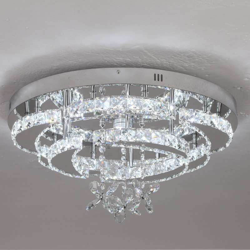 Akono 8 - Light Crystal LED Chandelier, Chrome