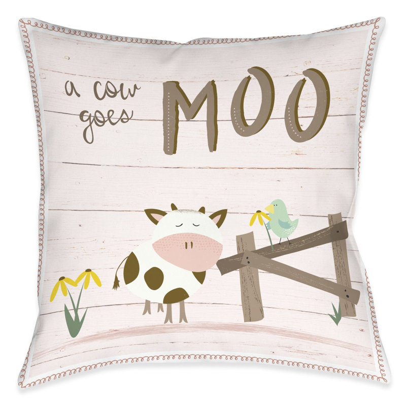 Coussin Farm Yard Friends Moo, H 18 po x l 18 po