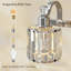 6 lumières de meuble-lavabo en cristal pour salle de bain, luminaires de meuble-lavabo sur miroir en acier inoxydable chromé