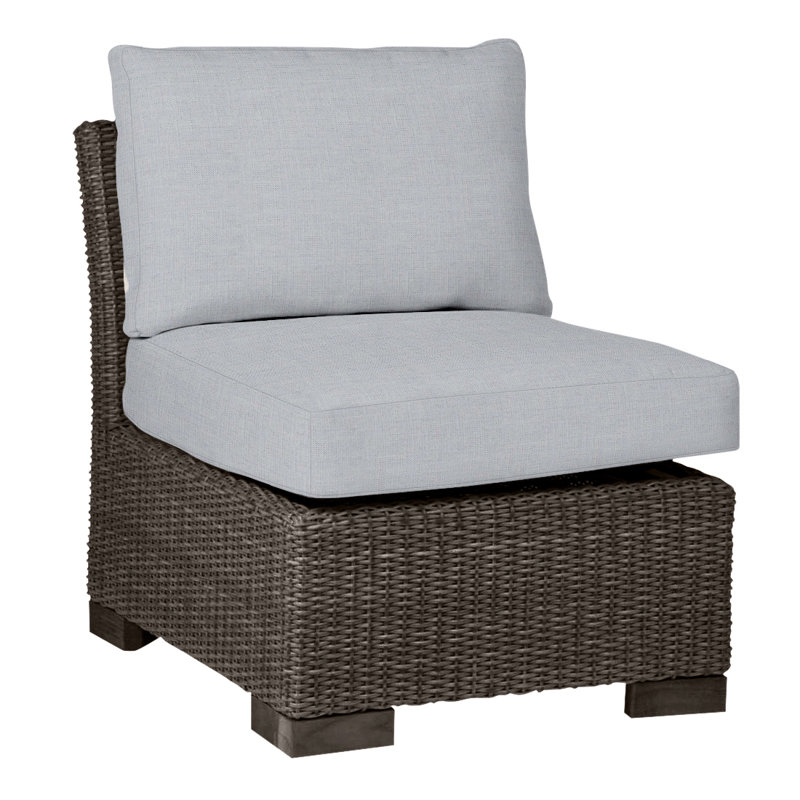 Fauteuil de chambre club tissé - noyer noir, Pas de soudure, Lin chambray, Noyer noir