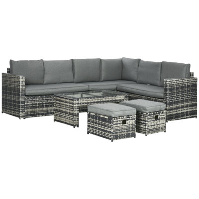 Lewayne Rattan Wicker 8 - Person Seating Group with Cushions