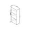 Domonkos low narrow 3 shelf bookcase