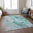 Machine Washable Indoor/Outdoor Cinead ACN1681 Teal Rug-104403473