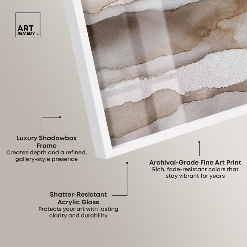 Art mural bohème Earthy Tones Shadowbox par Art Remedy, cadre blanc, 11 x 16, H 16 po x l 11 po, Cadre blanc