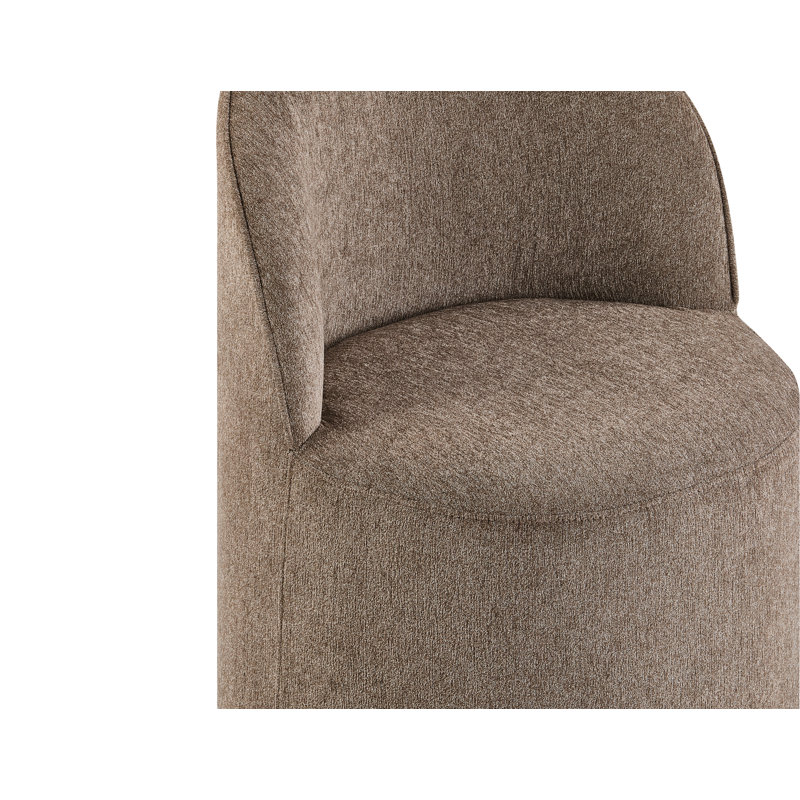 Chaise d'appoint rembourrée avec roulettes Maison, Moka
