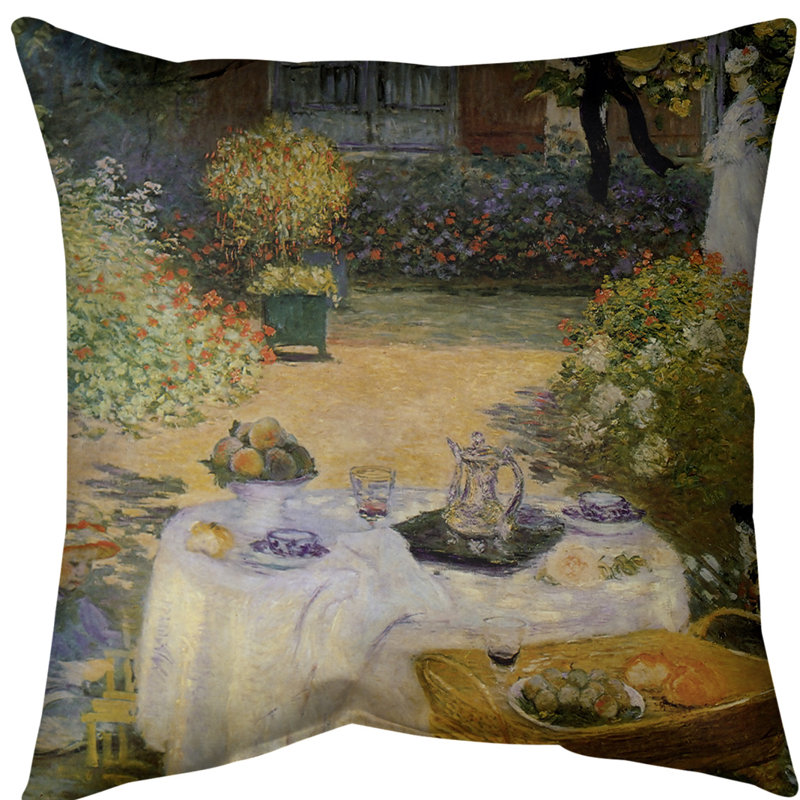 Oreiller claude monet the repas euro, Faux lin