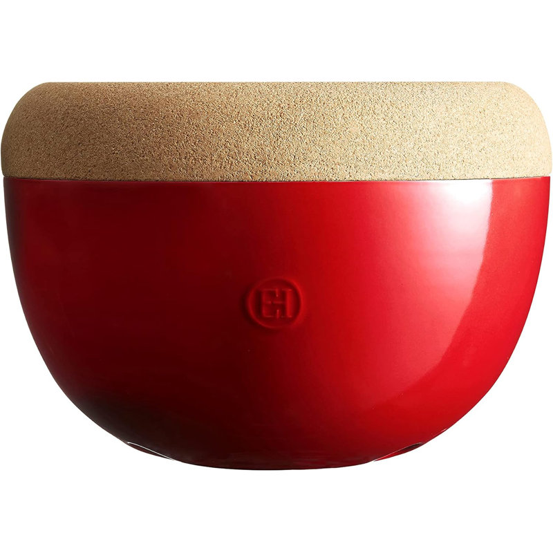 Emile Henry 10.6x7.3" Classic Deep Food Storage Bowl, Dishwasher Safe, Burgundy