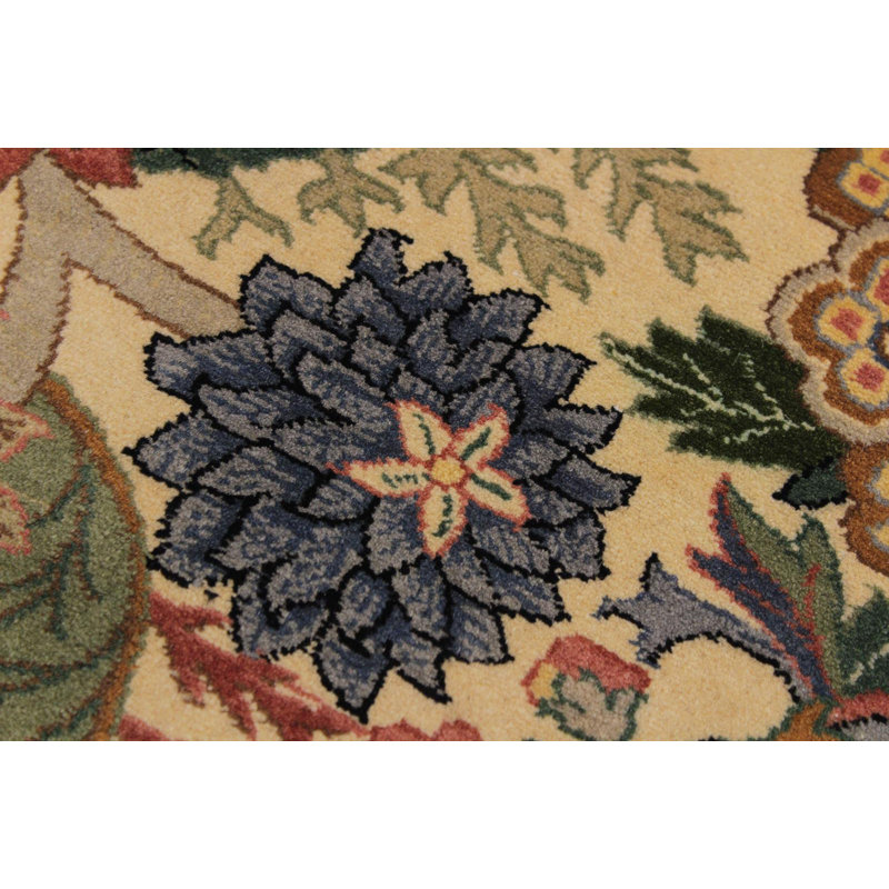 Tapis beige en laine noué à la main à motif oriental de 8 pi 10 po x 9 pi 1 po Plattsmouth