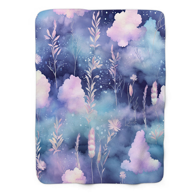 Sublime Watercolor Dreams - Jeté Sherpa de qualité supérieure 1 pièce, 60 po x 80 po