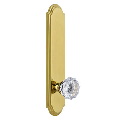 Grandeur Arc Tall Plate Passage with Fontainebleau Crystal Door Knob