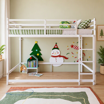 Bunk Bed with Ladder and Guardrail