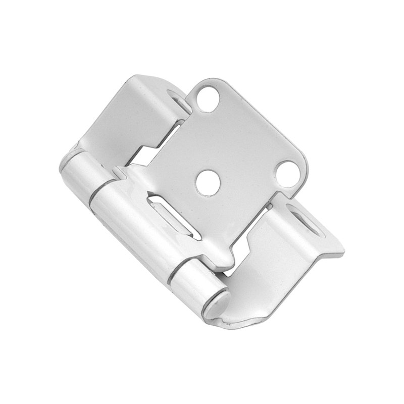Cadre de façade semi-dissimulé à fermeture automatique 1/2 po à fermeture automatique - thermolaqué blanc - charnières de porte d'armoire (ensemble de 2)