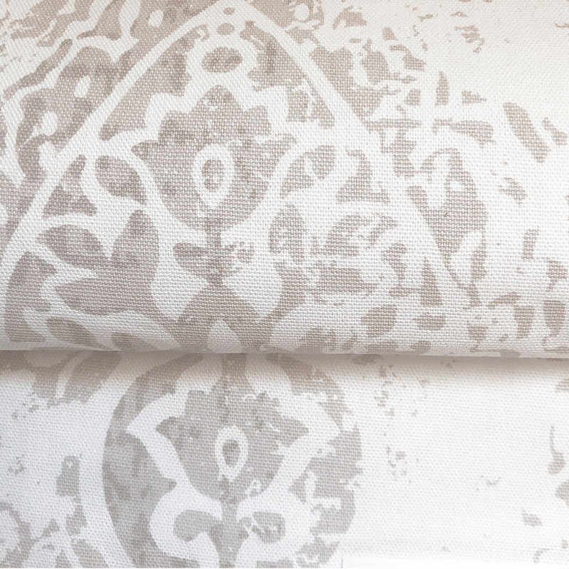 Prassana 100% Cotton Paisley Room Darkening Rod Pocket Single Curtain Panel, 50" W x 96" L, Ecru