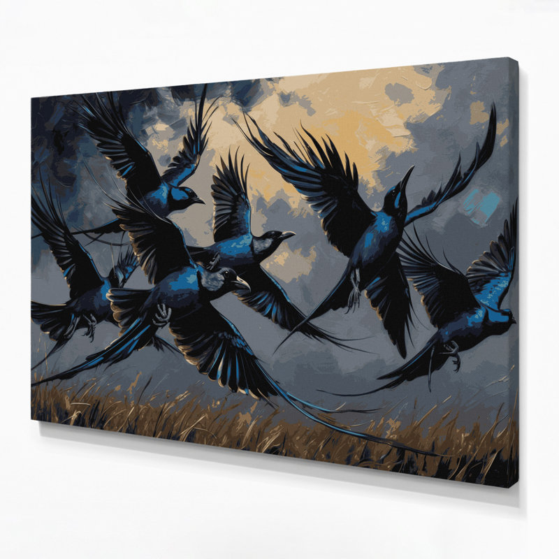 «Birds Common Grackle», art mural sur toile, H 11 po x l 14 po