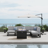 6 - Piece Outdoor Modular Sectional Set with Fire Table
