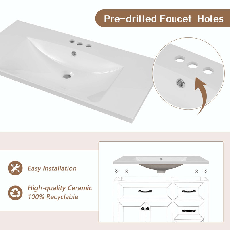 Meuble-lavabo simple avec plateau 35,98 po Phail