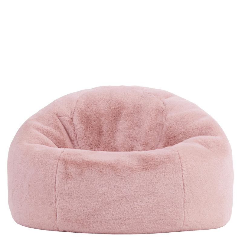 Kingston Faux Rabbit Fur Classic Bean Bag, Pink