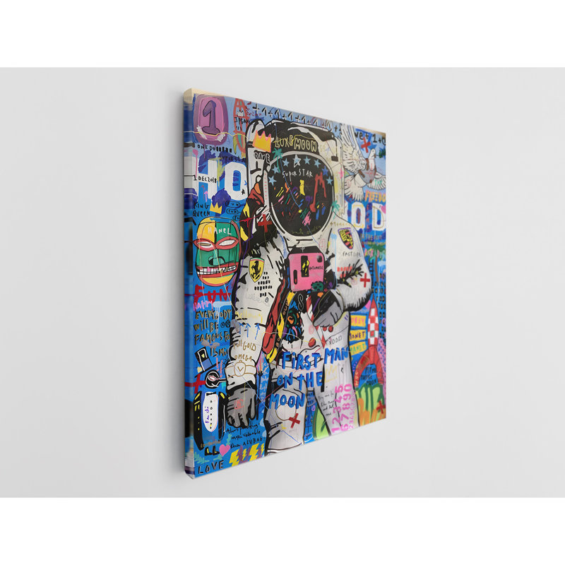 Astronaute Pop Art Street Art, reproduction sur toile, H 30 po x l 20 po