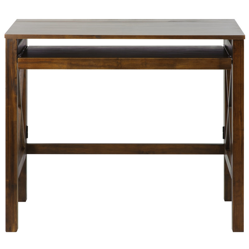 Bureau en bois massif Thelen, Brun chaud