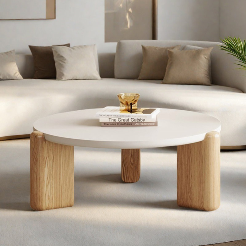 Table basse de style crème, H 14,96 po x L 31,49 po x l 31,49 po