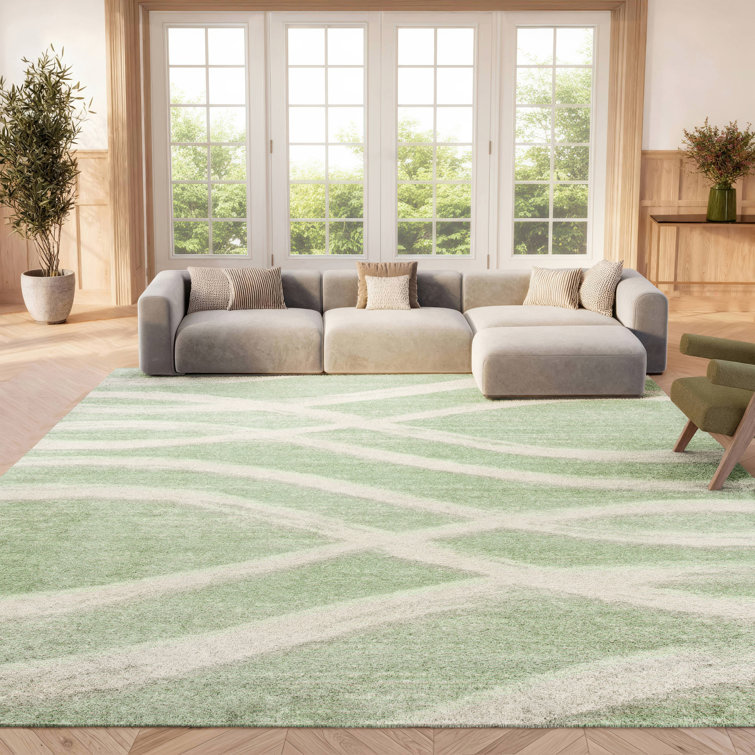 Tapis beige / vert Shelva