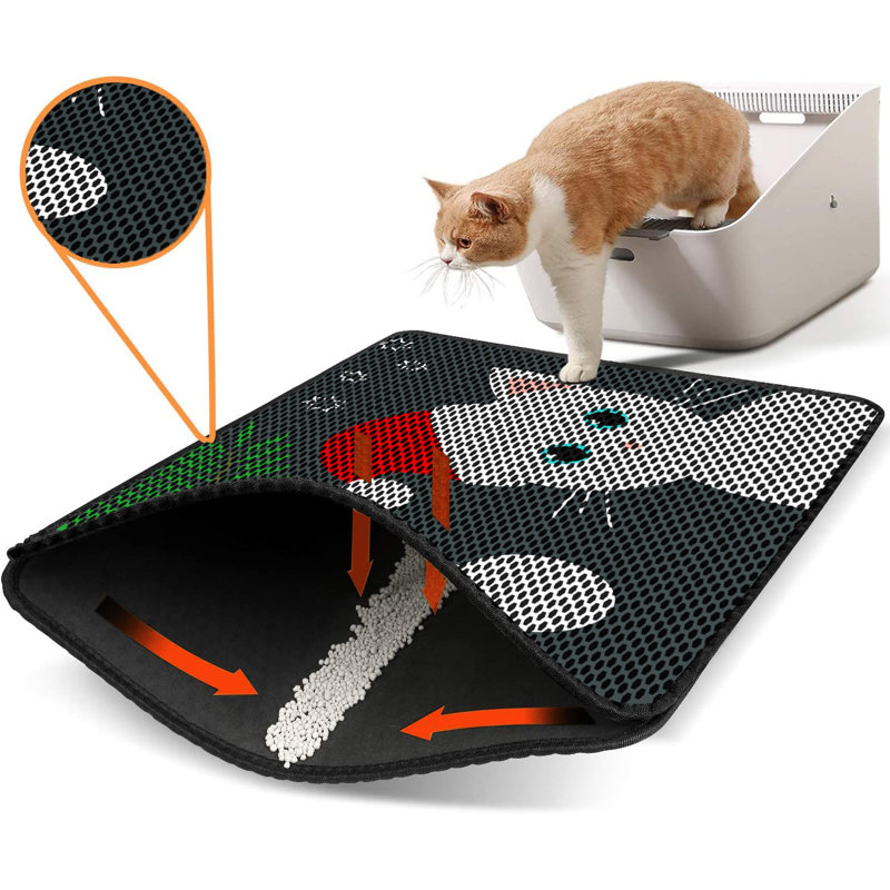 Premium Cat Litter Mat, 18 x 24 inches | 50% PVC / 50% Polyester, Machine Washable & Vacuum Friendly | Durable, Easy-Clean Design for Pet Owners | Protect Your Floors from Litter Messes