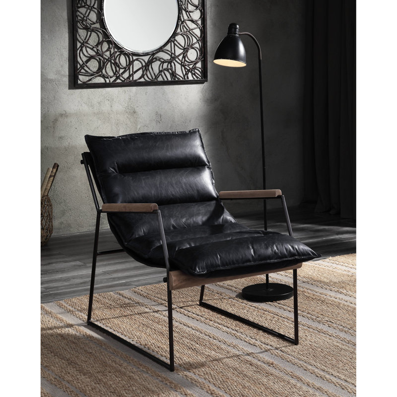 Chaise rembourrée en cuir avec base de traîneau stable - Couleur pour finition de salon
