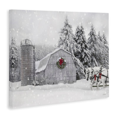 «Snowy Barn & Horses» par Lori Deiter