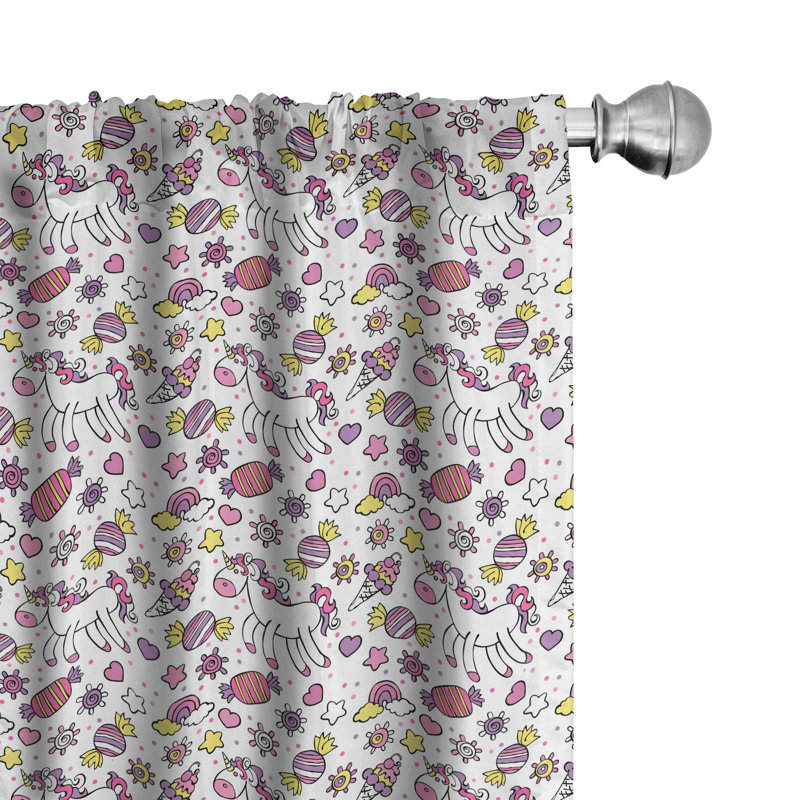Unicorn Semi-Sheer Rod Pocket Sliding Panel, 28" x 63"