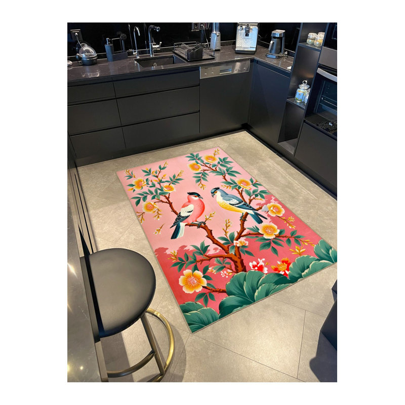 Tapis rose lavable à la machine Paris, Tapis de couloir 3 pi 3 po x 6 pi 7 po inclus
