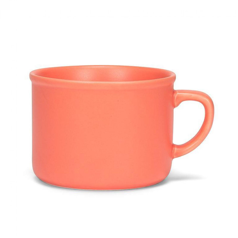 Tasse à cappuccino en grès Peavler, Corail