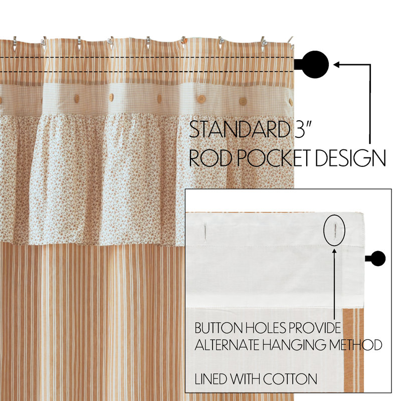 Rideau de douche simple 100% coton Roding