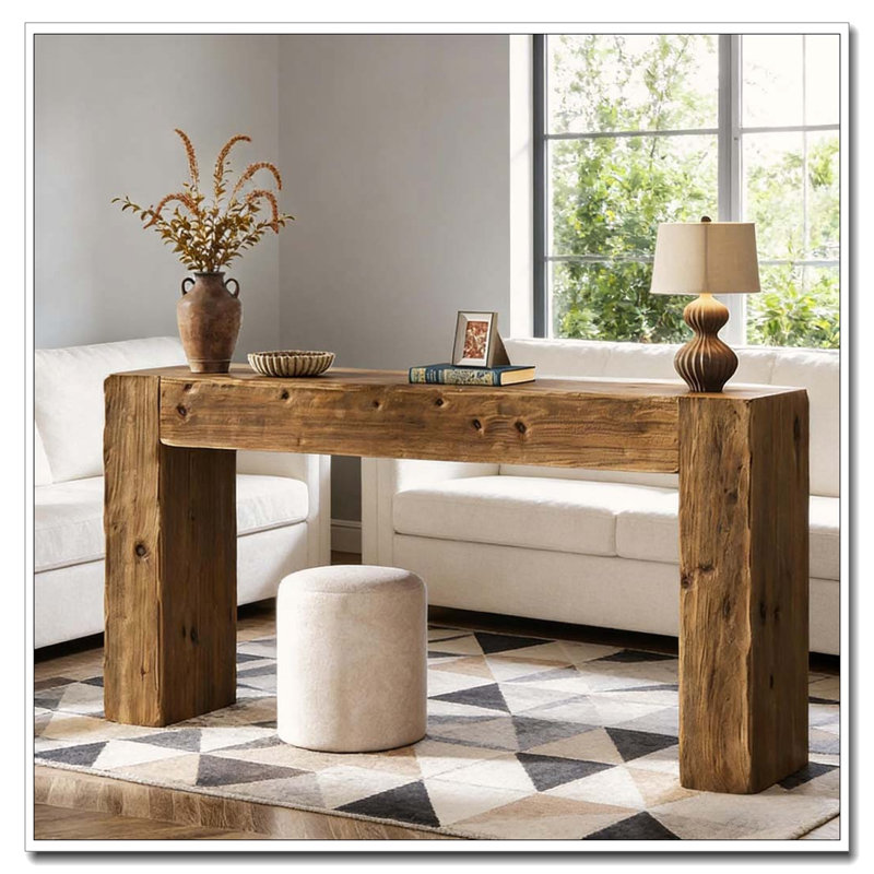 Compact Console Table, Rustic Brown