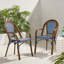 Ensemble de 2 chaises bistro d'extérieur avec rotin tissé et structure en aluminium robuste pour se détendre en été
