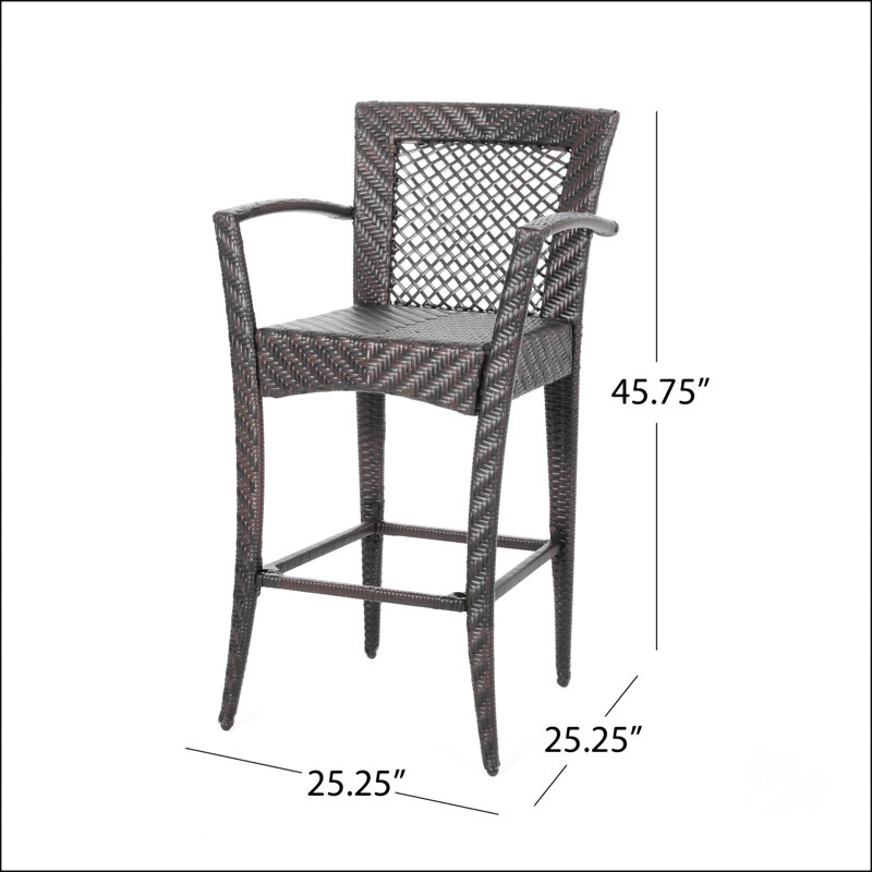 Outdoor 46" Wicker Barstool