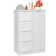Armoire de rangement autoportante de 33,5 po avec 4 tiroirs et une tablette réglable pour la chambre à coucher ou le vestibule